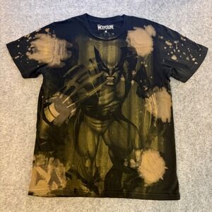 Vintage Y2K Marvel Wolverine All Over Print AOP Superhero Big Graphic Tee Size S